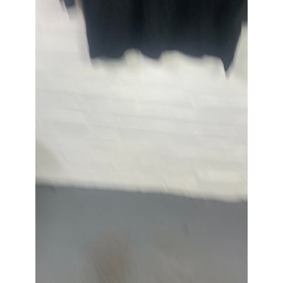 Talbots Women's Tunic Top White Zig Zag Trim Cotton Split Neck Black Size L - Picture 2 of 4